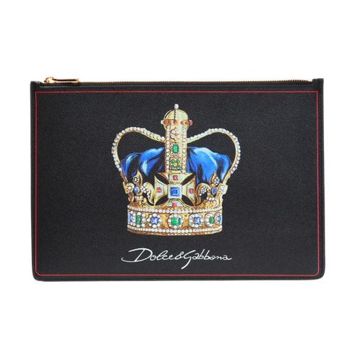 Túi Cầm Tay Clutch Dolce & Gabbana D&G Logo Printed Màu Đen