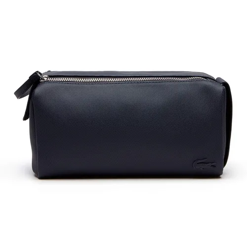 Túi xách Nam - Túi Cầm Tay Nam Lacoste Classic Double Zip Petit Piqué Toilet Kit NH2345HC 021 Màu Xanh Navy - Vua Hàng Hiệu