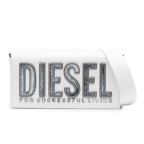Túi xách Diesel - Túi Đeo Chéo Nữ Diesel Logo-Lettering Foldover Màu Trắng - Vua Hàng Hiệu