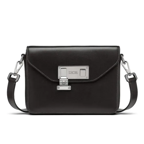 Túi Đeo Chéo Unisex Dior Crossbody Leather Bag Black 1LXPO214UCC-H03E Màu Đen