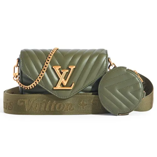 Túi Đeo Chéo Nữ Louis Vuitton LV New Wave Multi Pochette M56471 Màu Xanh Olive