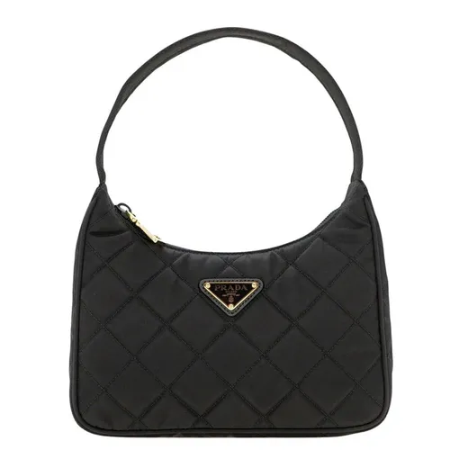 Túi xách Prada - Túi Đeo Vai Nữ Prada Contenitore Maniglia Tessutu Nylon Quilted Shoulder Bag Màu Đen - Vua Hàng Hiệu