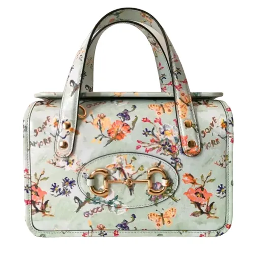 Túi xách - Túi Xách Tay Nữ Gucci 1955 Horsebit Leather Love Parade Limited Edition Leather Bag Màu Xanh - Vua Hàng Hiệu
