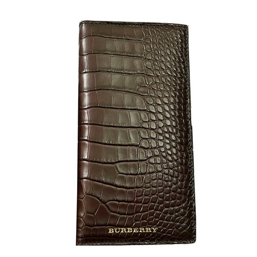 Ví Dáng Dài Burberry Croc Leather Long Wallet Brown Màu Nâu