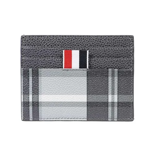 Ví Đựng Thẻ Thom Browne Madras Pebble Grain Leather MAW220A Màu Trắng Xám