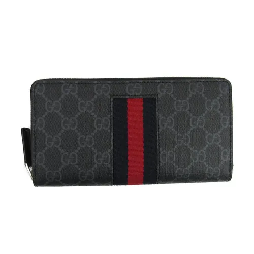 Ví Nam Gucci GG Supreme Round Wallet Purse Màu Đen