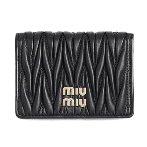 Ví Nữ Miu Miu Matelassé Nappa Leather Card Holder Màu Đen