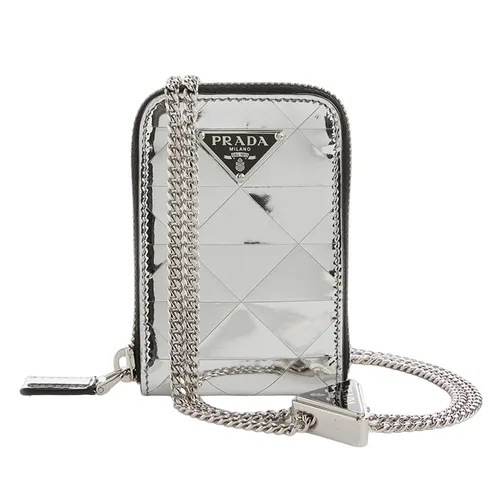 Túi xách Prada - Ví Prada Purse With Chain Silver Màu Bạc - Vua Hàng Hiệu