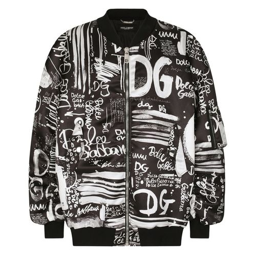 Áo Bomber Nam Dolce & Gabbana D&G Graffiti Print Jacket Màu Đen Họa Tiết