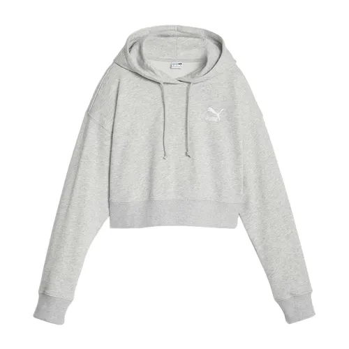 Áo Hoodie Puma Classics Women's Cropped Hoodie 621409_04 Màu Xám Nhạt - Thời trang - Vua Hàng Hiệu