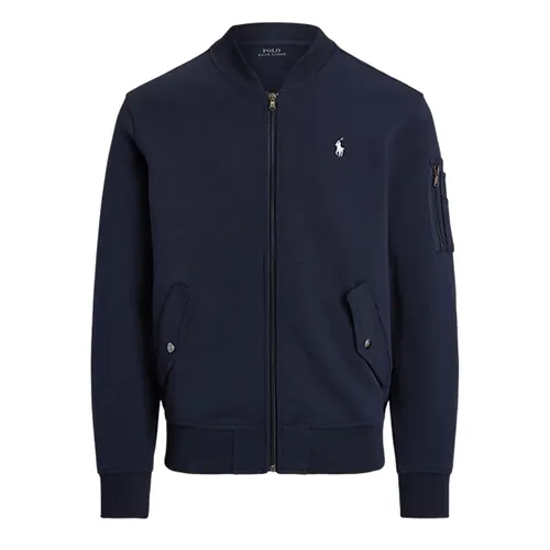 Thời trang Ralph Lauren Nam Áo khoác - Áo Khoác Bomber Nam Ralph Lauren Double-Knit Bomber 1521003 Màu Navy Size XS - Vua Hàng Hiệu