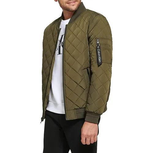 Thời trang Calvin Klein Áo khoác - Áo Khoác Nam Calvin Klein CK Jacket CM008986 - OVN Màu Xanh Olive Size S - Vua Hàng Hiệu