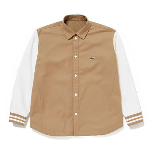 Áo Khoác Nam Lacoste Reversible Shirt Jacket CH7189-99 Hai Mặt Màu Nâu