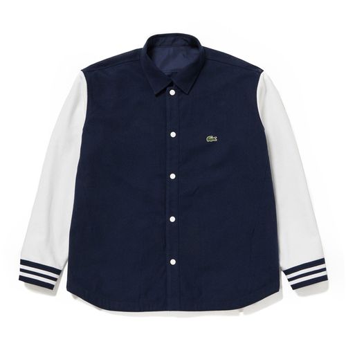 Áo Khoác Nam Lacoste Reversible Shirt Jacket CH7189-99 Hai Mặt Màu Xanh Navy