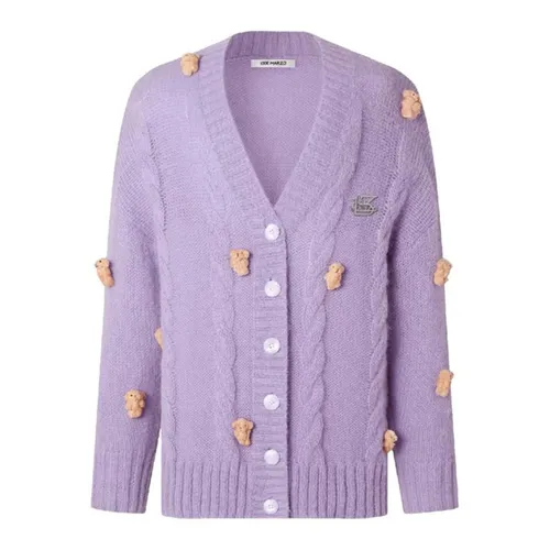 Áo Len Cardigan Nữ 13 De Marzo Mini Bear Cover Cardigan Lavender Màu Tím