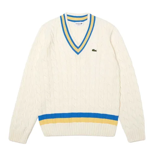 Áo Len Lacoste Classic Fit V Neck Sweater Màu Kem - Thời trang - Vua Hàng Hiệu