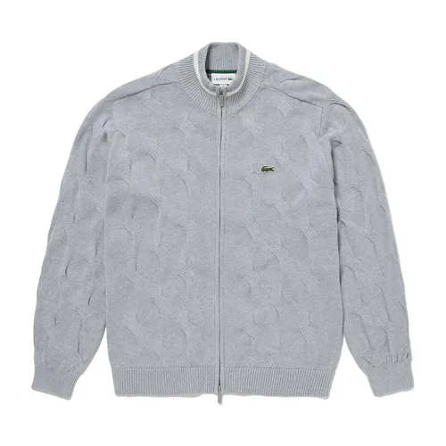 Áo Len Nam Lacoste Zip Up AH149 - CCA Màu Xám Nhạt Size 2