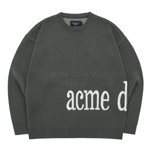 Áo Nỉ Sweater Acmé De La Vie ADLV Basic Logo Side Point Màu Than Chì
