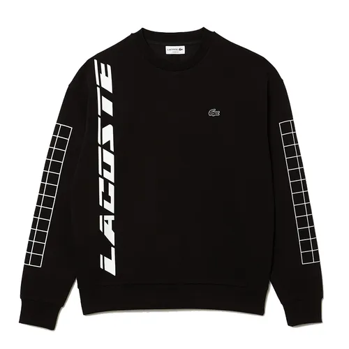 Áo Nỉ Sweater Nam Lacoste Loose Fit Two-Ply Piqué SH0068 Màu Đen