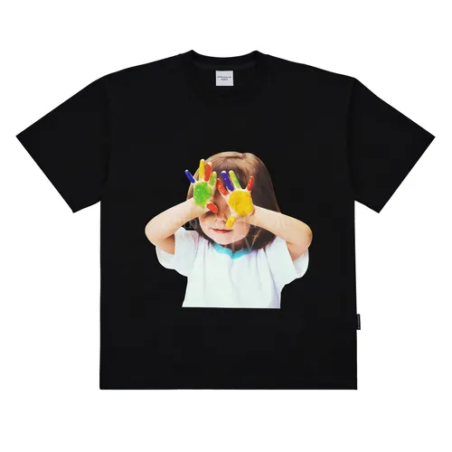 Acmé De La Vie - Áo Phông Acmé De La Vie ADLV Baby Face Colorful Hands Short Sleeve T-Shirt Màu Đen - Vua Hàng Hiệu