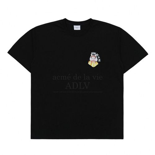 Áo Phông Acmé De La Vie ADLV Mini Baby Face Cat Earplug T-Shirt Màu Đen
