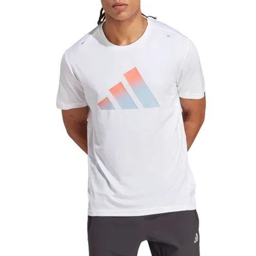 Áo Phông Nam Adidas Logo 3 Bar Run Icons HR3244 Tshirt Màu Trắng Size XL