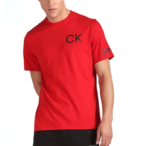 Thời trang Calvin Klein Áo phông - Áo Phông Nam Calvin Klein CK Cotton Tshirt SP40591885 GC05 Màu Đỏ Size M - Vua Hàng Hiệu