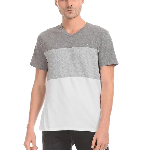 Thời trang Calvin Klein Áo phông - Áo Phông Nam Calvin Klein CK SP40591565 GC05 Cổ Tim Màu Trắng Xám Size S - Vua Hàng Hiệu