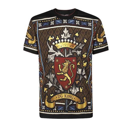 Áo Phông Nam Dolce & Gabbana D&G DG King Print TShirt G8KL0T Phối Màu Size 46