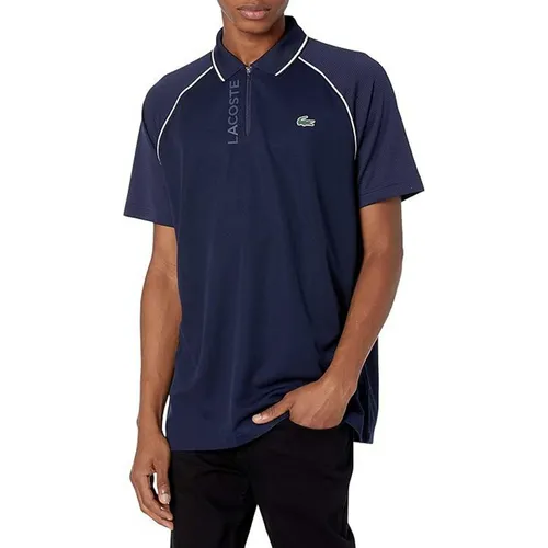 Áo Polo Nam Lacoste Men's Sport Short Sleeve Graphic Zip Placket Shirt DH2318-51 DH6907-OP Màu Xanh Navy Size 4