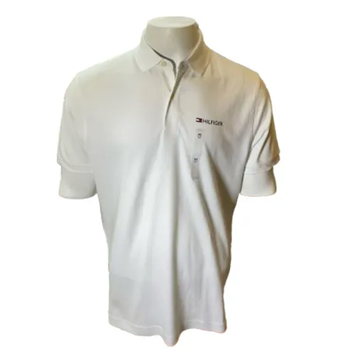 Thời trang Tommy Hilfiger Áo Polo - Áo Polo Nam Tommy Hilfiger 78J9240 100 GD04 Màu Trắng Size L - Vua Hàng Hiệu