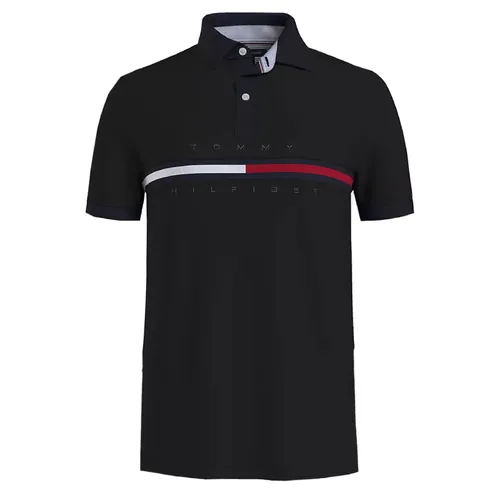 Thời trang Tommy Hilfiger Áo Polo - Áo Polo Nam Tommy Hilfiger Bar Stripe Black 78J3232 003 Màu Đen Size S - Vua Hàng Hiệu