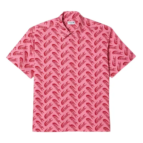 Áo Sơ Mi Cộc Tay Nam Lacoste Men's Short Sleeve Vintage Print Shirt CH5793-51 Màu Hồng Size M - Thời trang - Vua Hàng Hiệu