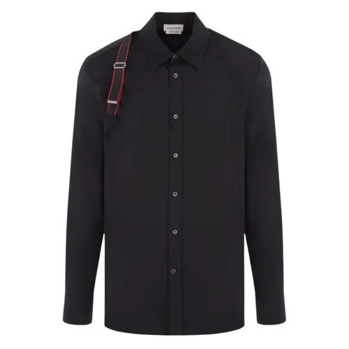 Áo Sơ Mi Nam Alexander Mcqueen Black With Strap Detail 615271 QRN44 1000 Màu Đen - Thời trang - Vua Hàng Hiệu