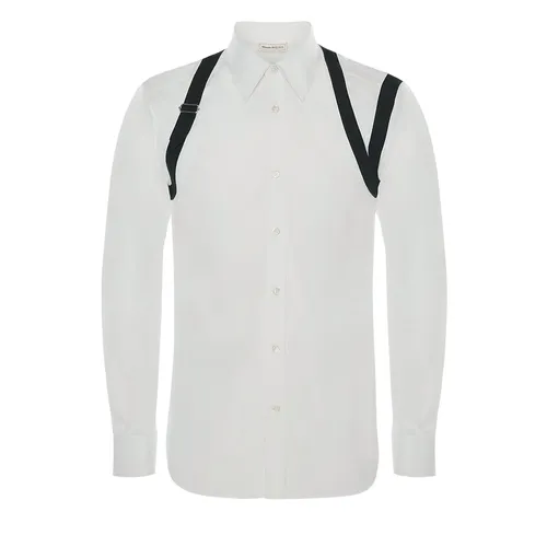 Thời trang Alexander Mcqueen Áo sơ mi Anh - Áo Sơ Mi Nam Alexander Mcqueen Cage Harness Shirt In White Màu Trắng Size S - Vua Hàng Hiệu
