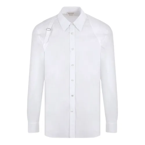 Thời trang Alexander Mcqueen Áo sơ mi Anh - Áo Sơ Mi Nam Alexander Mcqueen With Strap Detail In White 624753 QPN44 9000 Màu Trắng - Vua Hàng Hiệu