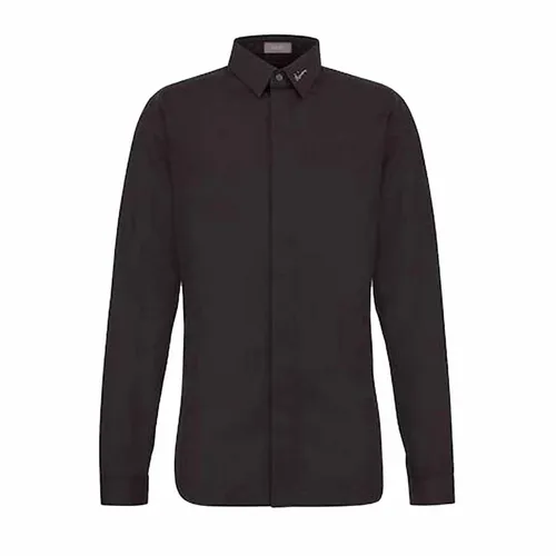 Thời trang Dior Nam Áo sơ mi - Áo Sơ Mi Nam Dior Embroidered Cotton Shirt Màu Đen - Vua Hàng Hiệu