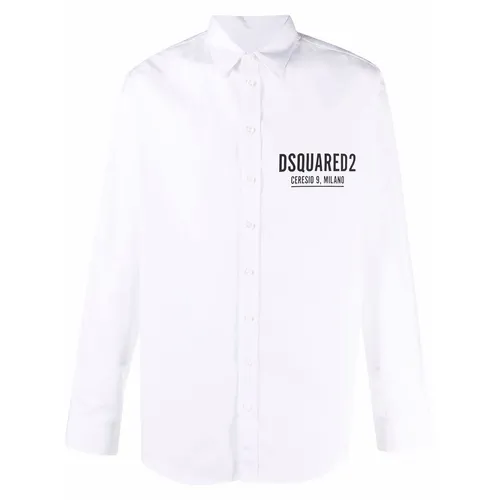 Áo Sơ Mi Nam Dsquared2 Ceresio 9 Drop Long Sleeved Men's Shirt S74DM0652S36275 Màu Trắng