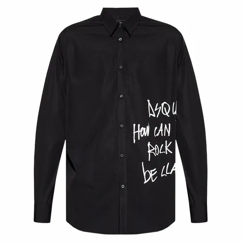 Áo Sơ Mi Nam Dsquared2 Relaxed Dan Graffiti Men's Long Sleeved Turn Down Collar Shirt S71DM0669 Màu Đen - Thời trang - Vua Hàng Hiệu