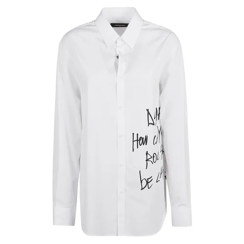 Áo Sơ Mi Nam Dsquared2 Relaxed Dan Graffiti Men's Long Sleeved Turn Down Collar Shirt S71DM0669 Màu Trắng Họa Tiết - Thời trang - Vua Hàng Hiệu