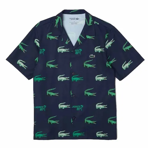 Áo Sơ Mi Nam Lacoste Men’s Printed Short Sleeved Golf Shirt CH561951166 Màu Xanh Navy Size S