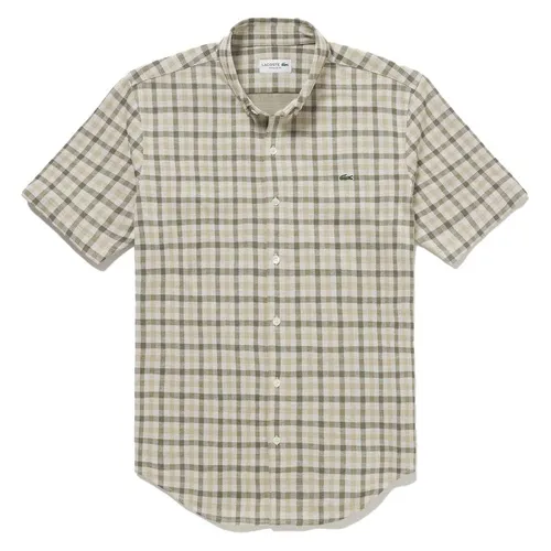 Áo Sơ Mi Nam Lacoste Regular Fit CH9874L 316 Màu Nâu Nhạt Size 41