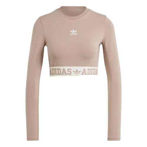 Adidas - Áo Thun Dài Tay Nữ Adidas Graphic Neutral Court IS5267 Màu Nâu Nhạt Size M - Vua Hàng Hiệu