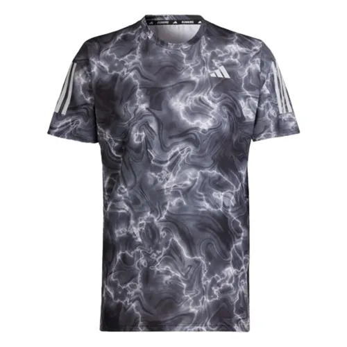 Áo Thun Nam Adidas Track And Field/Running Short Sleeve Tshirt IB6394 Màu Đen Hoạ Tiết Size S