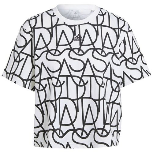 Áo Thun Nữ Adidas Tshirt Short Sleeve Women's Allover Graphic IC5710 Màu Trắng Họa Tiết Size S