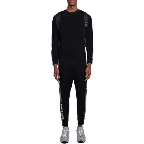DSquared2 Bộ quần áo nỉ Vải cao cấp - Bộ Quần Áo Nỉ Nam Dsquared2 Logo Tape Sweatpants Màu Đen Size S - Vua Hàng Hiệu