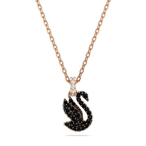 Dây Chuyền Swarovski Iconic Swan Pendant Swan, Small, Black, Rose Gold-Tone Plated 5678046 Màu Đen