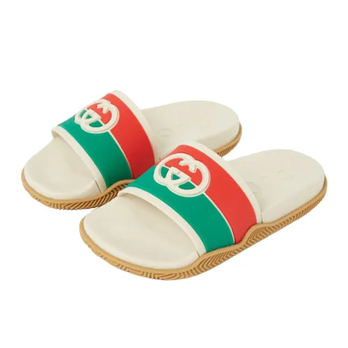 Dép Nam Gucci Interlocking G Red & Green 655265 Phối Màu