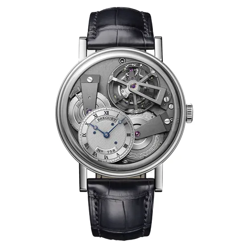 Đồng hồ - Đồng Hồ Breguet Tradition Tourbillon Hand Wound 7047PT/11/9ZU Đen Bạc - Vua Hàng Hiệu