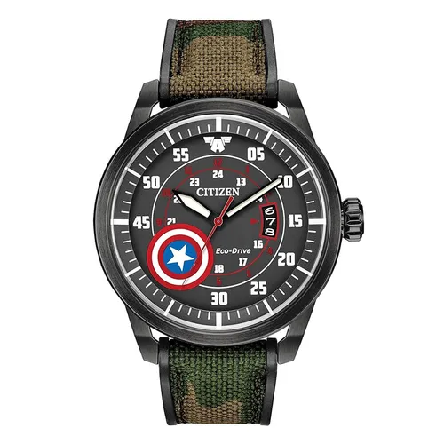 Đồng Hồ Nam Citizen Captain America Eco-Drive Watch AW1367-05W Màu Xanh Quân Đội - Đồng hồ - Vua Hàng Hiệu